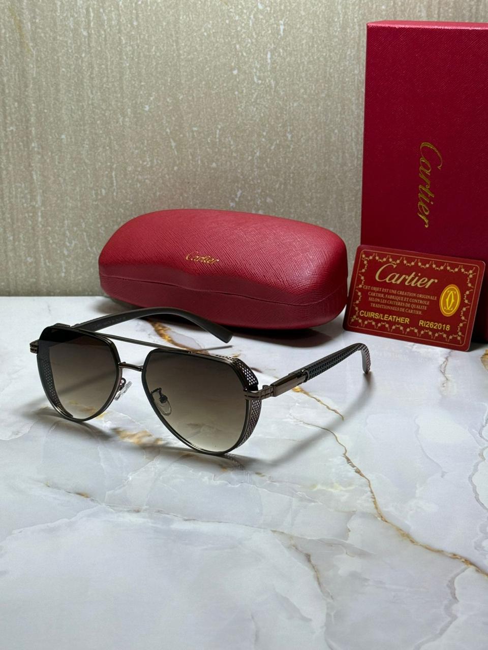 CARTIER Enchanted Jade Luxe Aviator Sunglasses with Ombre Lenses