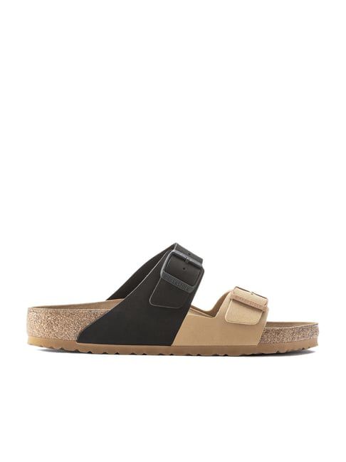 Birkenstock Elegant Duo-Tone Comfort Sandals in Earthy Beige and Midnight Black