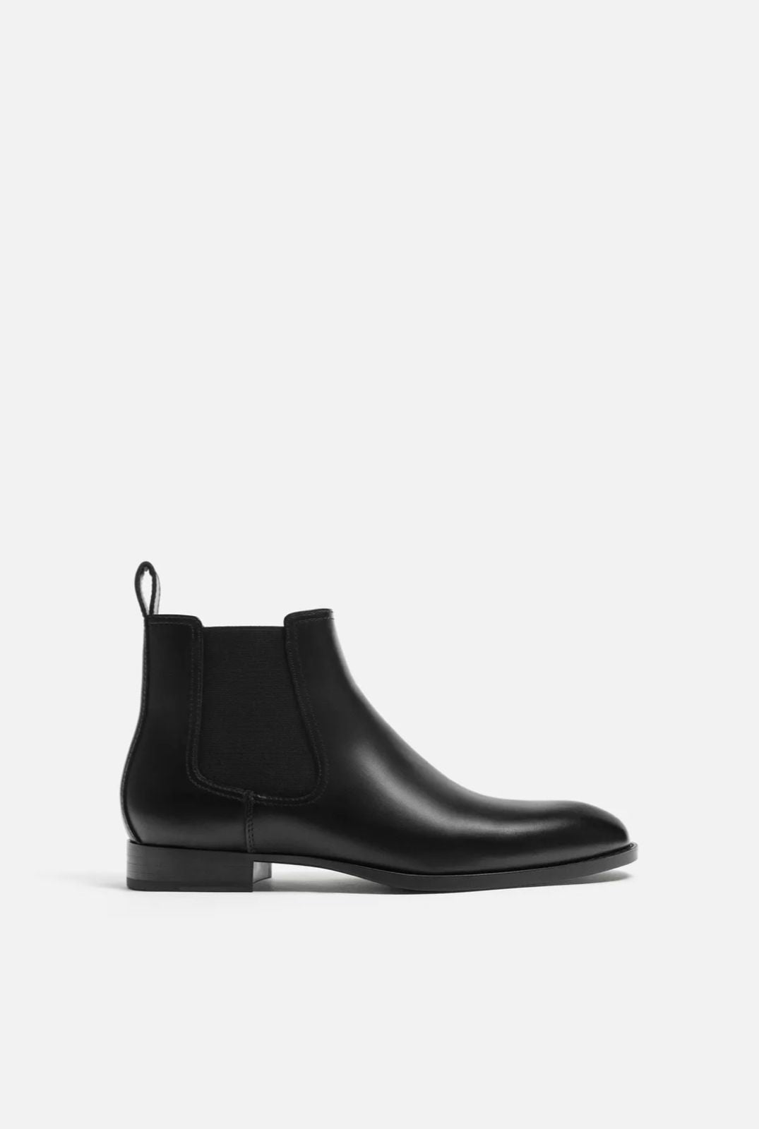 ZARA Sleek Noir Leather Chelsea Boots