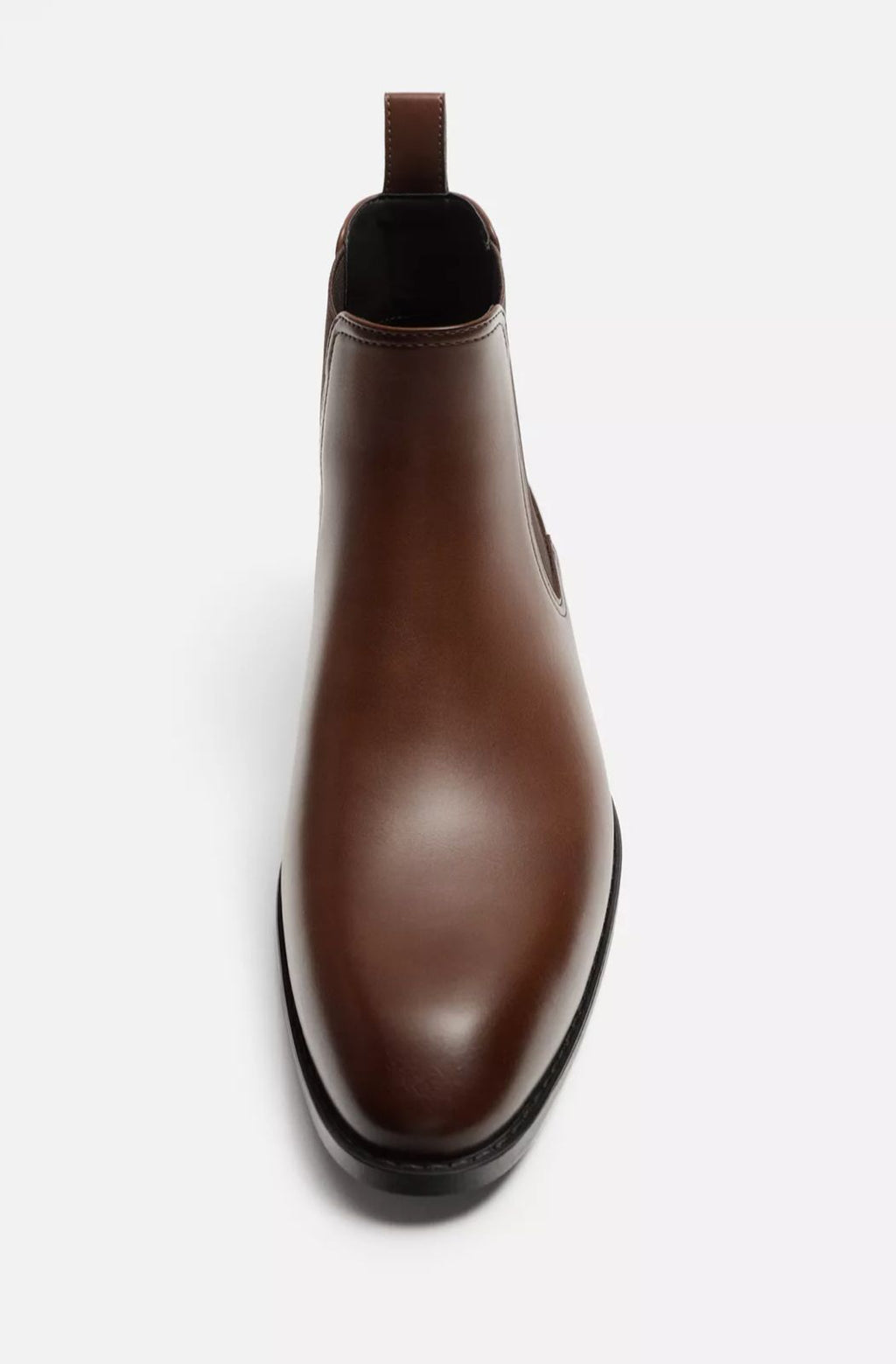ZARA Elegant Espresso Leather Chelsea Boots