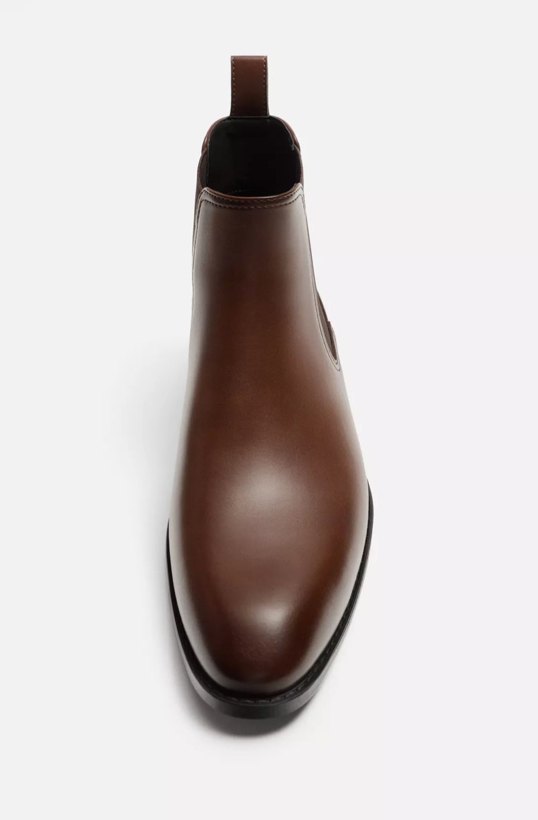 ZARA Elegant Espresso Leather Chelsea Boots