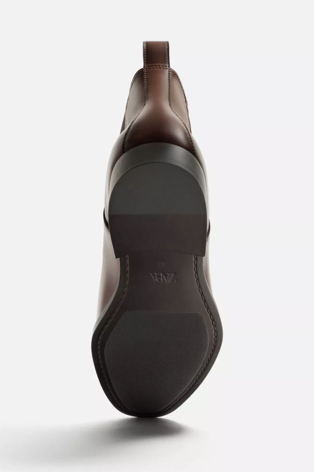ZARA Elegant Espresso Leather Chelsea Boots