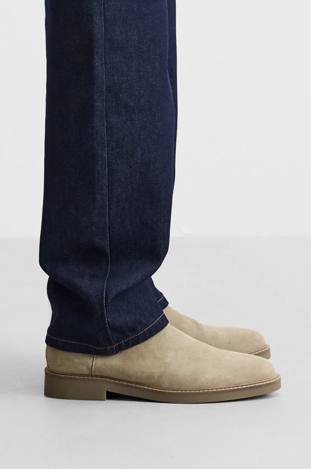 ZARA Suede Chic Desert Boots in Sandy Beige