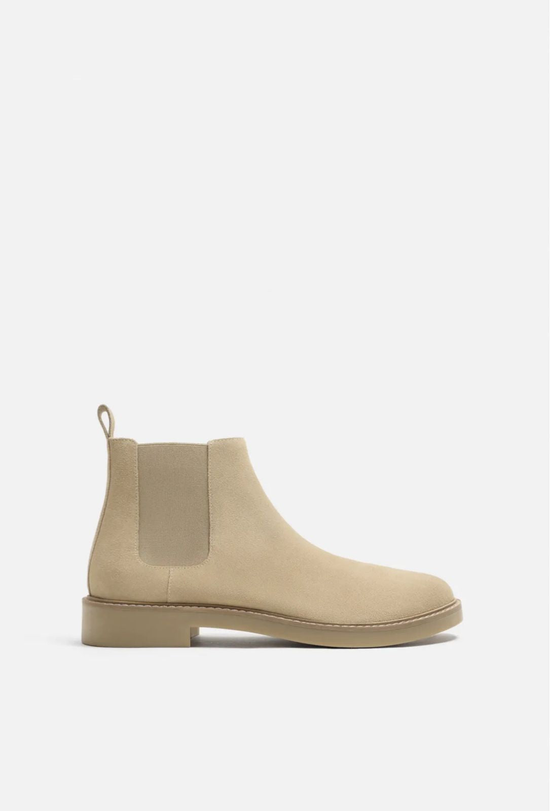 ZARA Suede Chic Desert Boots in Sandy Beige