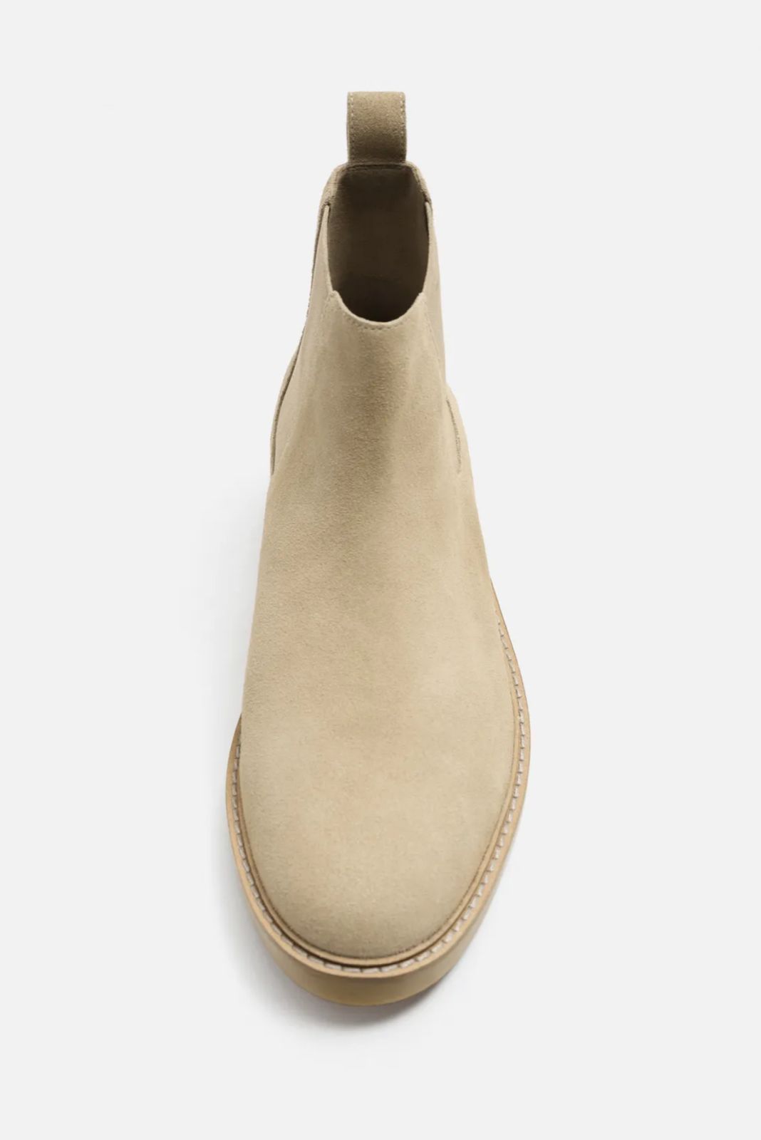 ZARA Suede Chic Desert Boots in Sandy Beige
