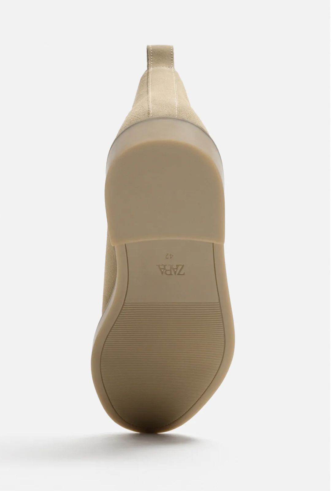 ZARA Suede Chic Desert Boots in Sandy Beige