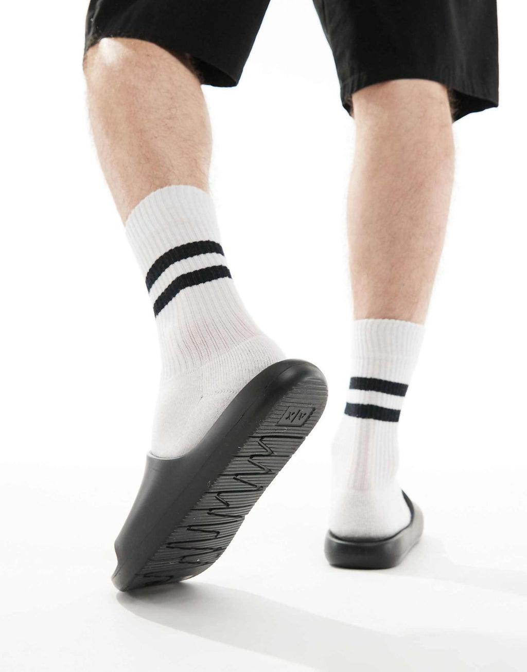 Armani Exchange Sleek Black Slide Sandals with Chic Comfort