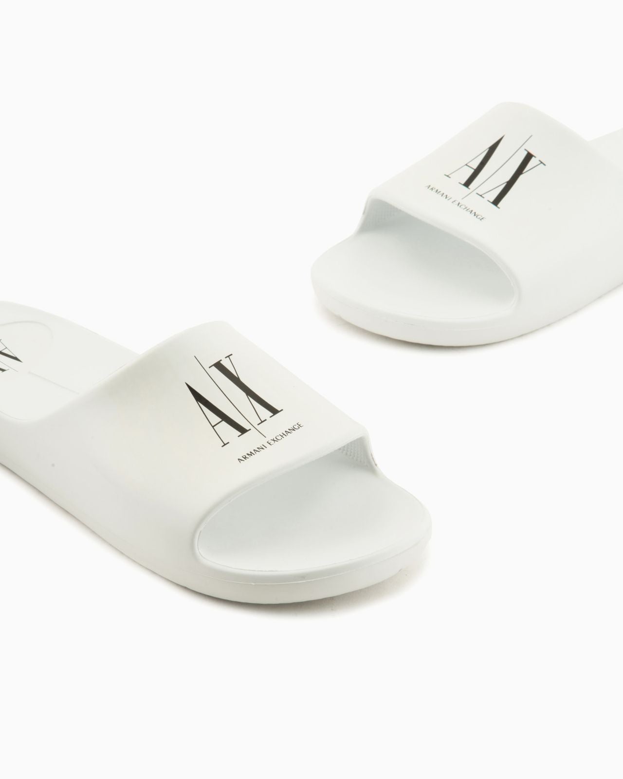 Armani Exchange Effortlessly Chic White Slide Sandals