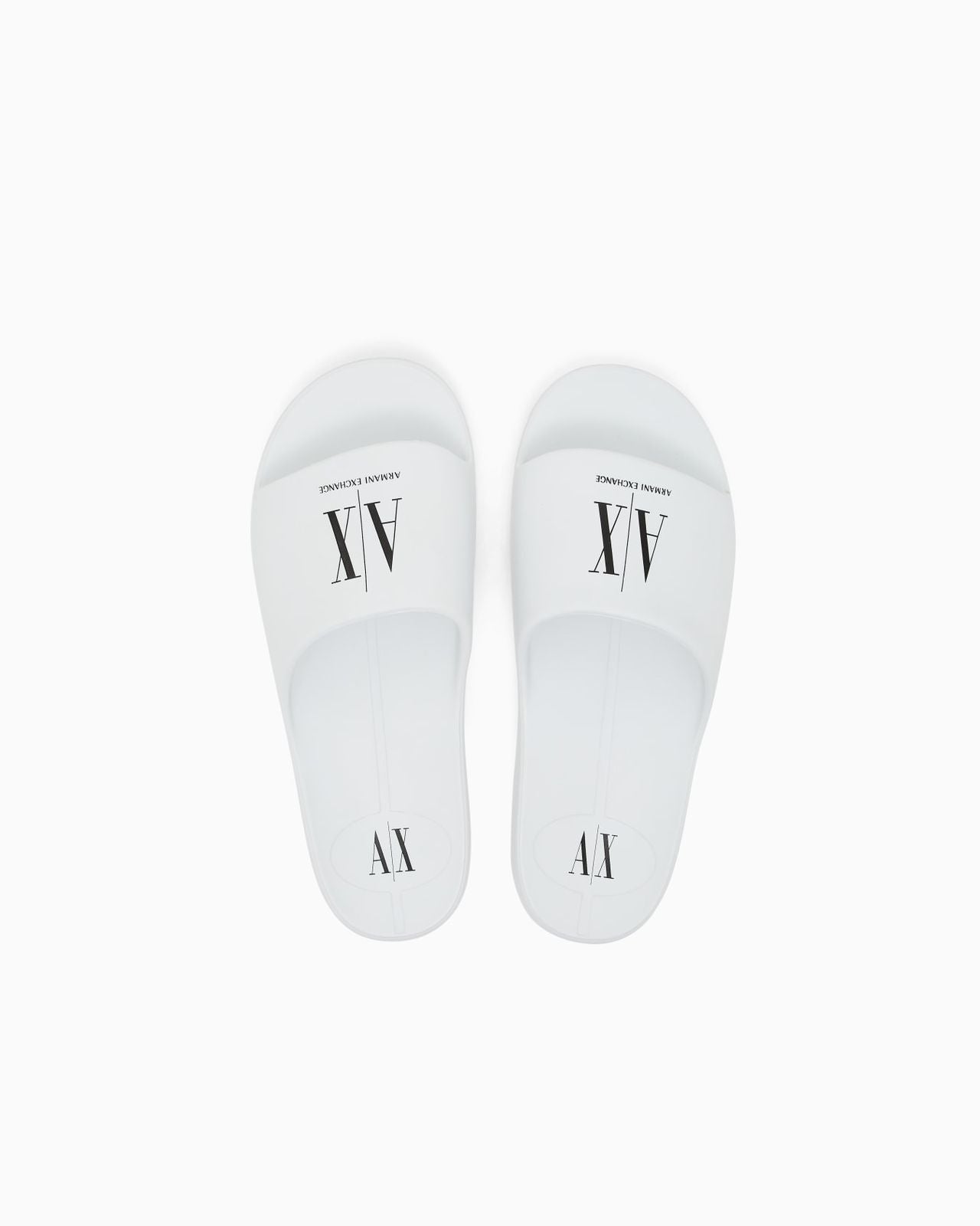 Armani Exchange Effortlessly Chic White Slide Sandals