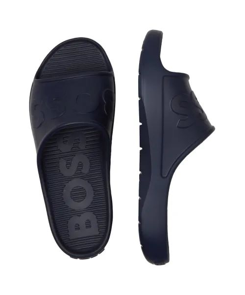 BOSS Effortlessly Chic Navy Slide Sandals
