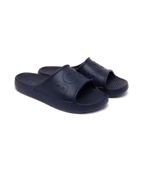 BOSS Effortlessly Chic Navy Slide Sandals