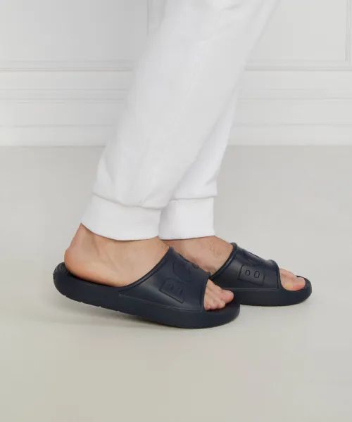BOSS Effortlessly Chic Navy Slide Sandals