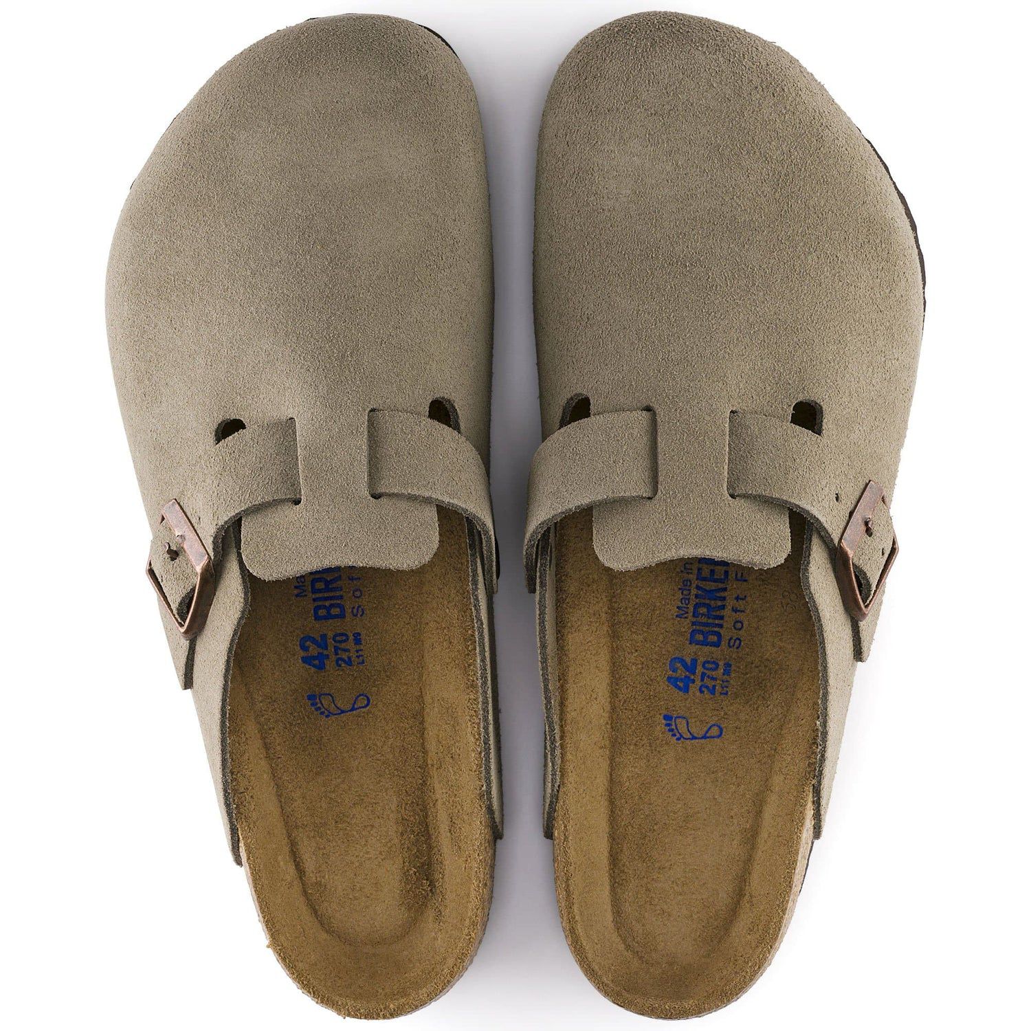 Birkenstock Soft Suede Olive Green Clogs with Adjustable Buckle