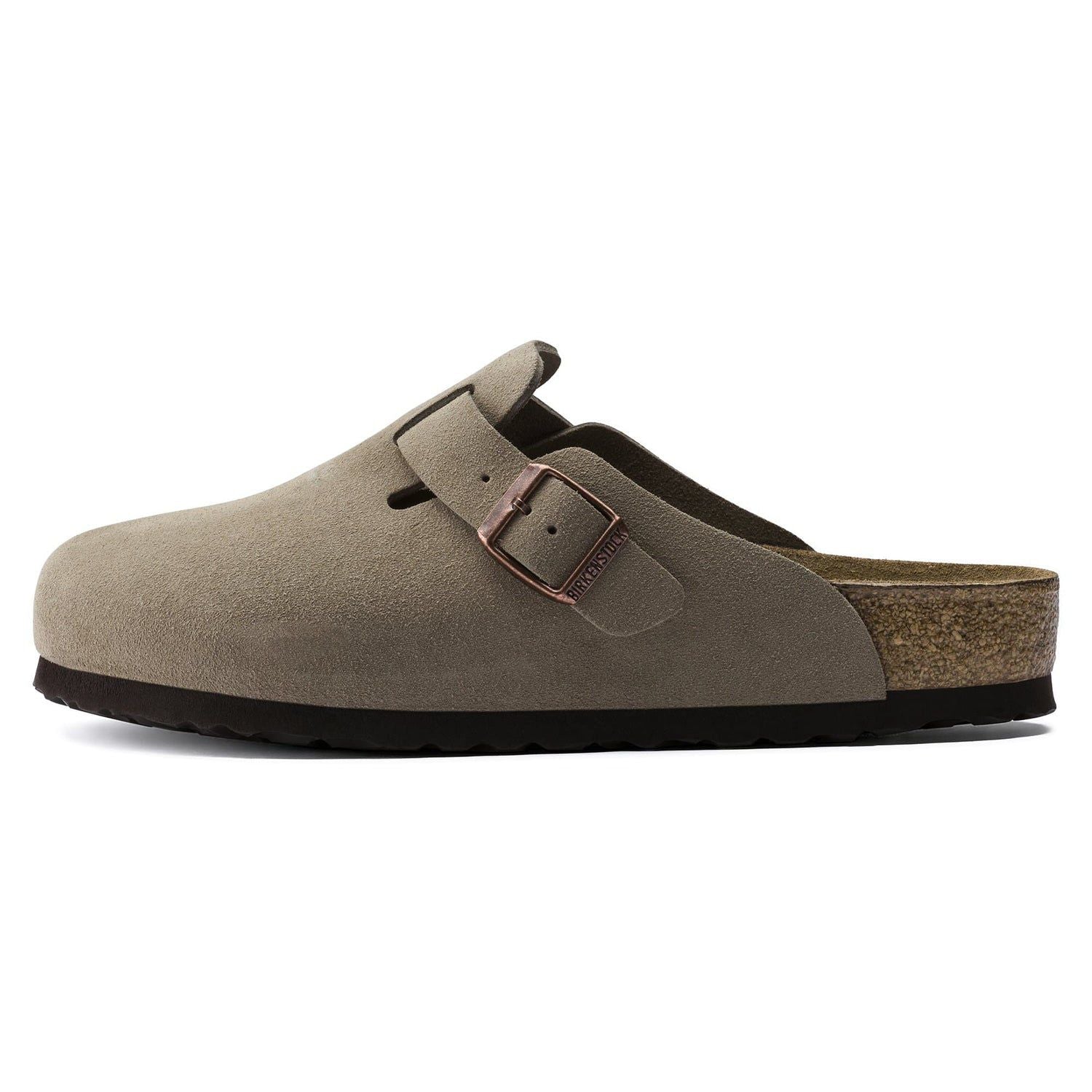 Birkenstock Soft Suede Olive Green Clogs with Adjustable Buckle