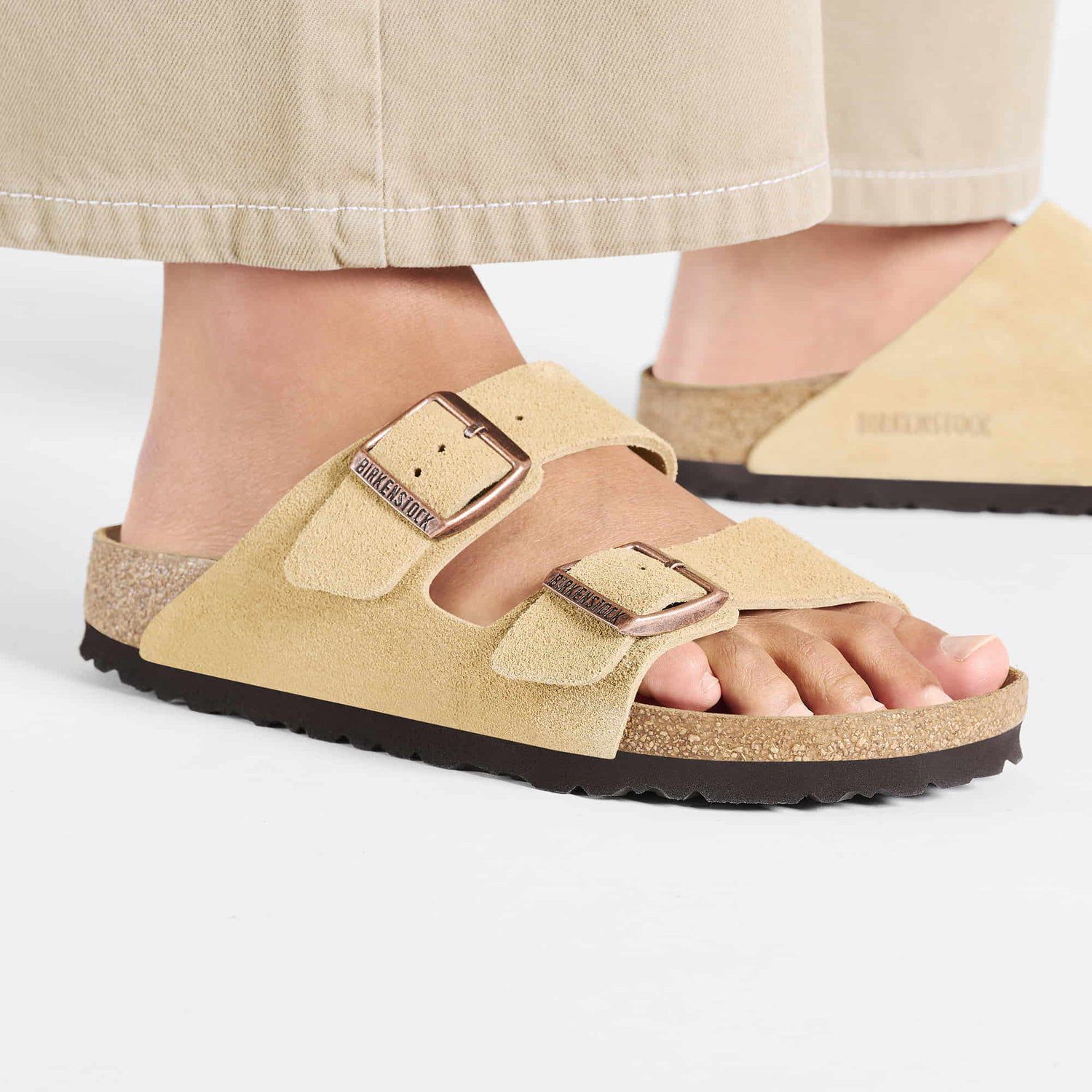 Birkenstock Cozy Sand Suede Double-Buckle Sandals