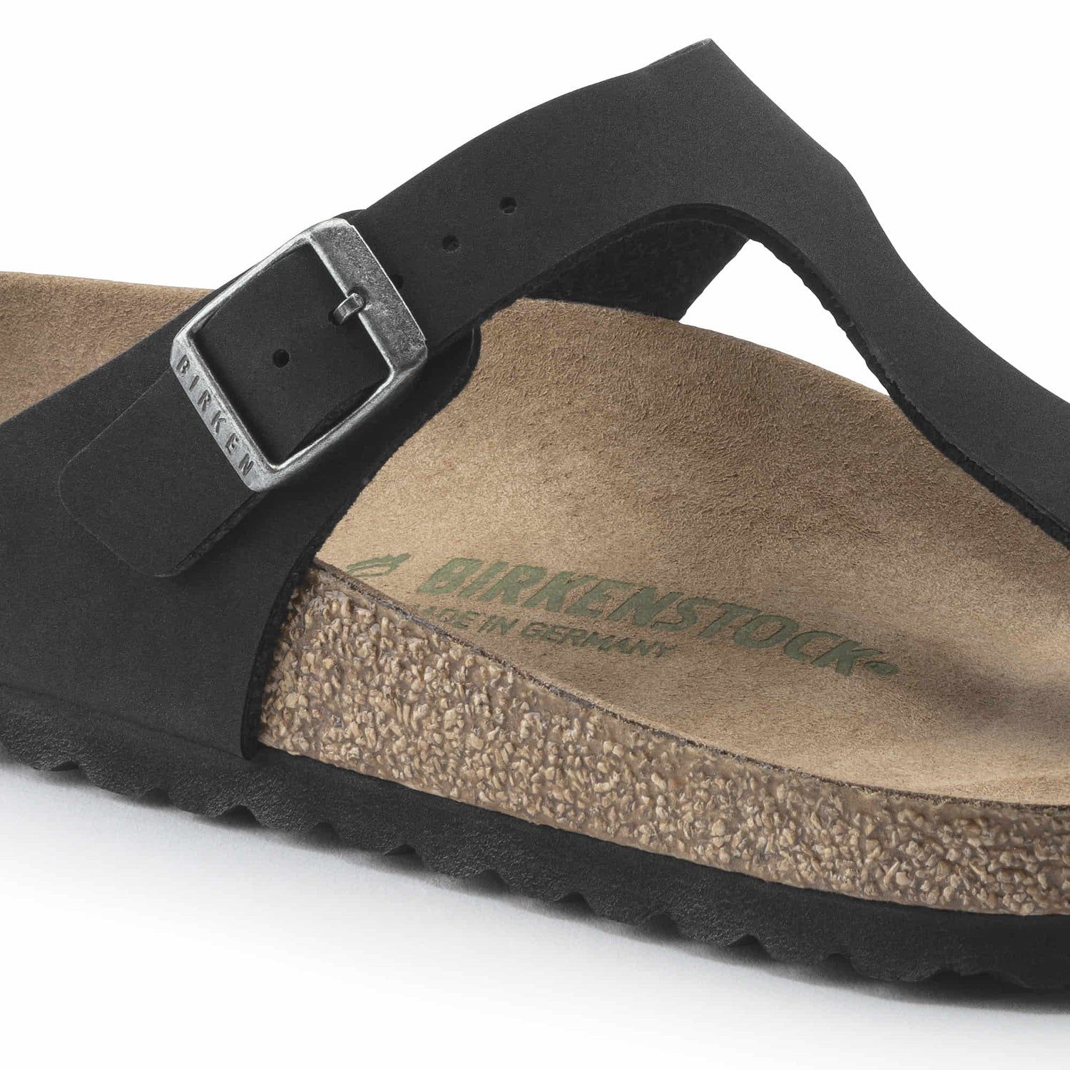 Birkenstock Elegant Black Vegan Flip-Flops with Cork Footbed