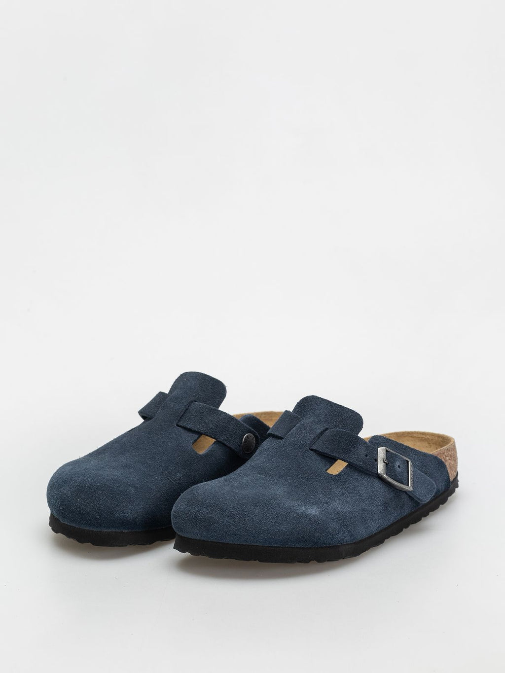 Birkenstock Suede Clogs in Midnight Blue Comfort