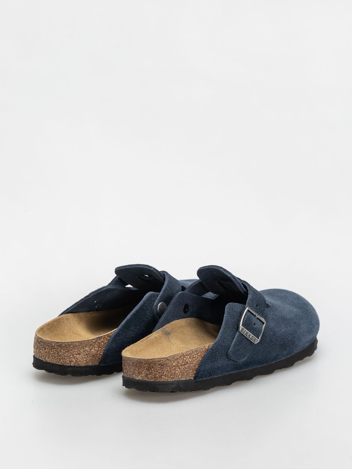 Birkenstock Suede Clogs in Midnight Blue Comfort