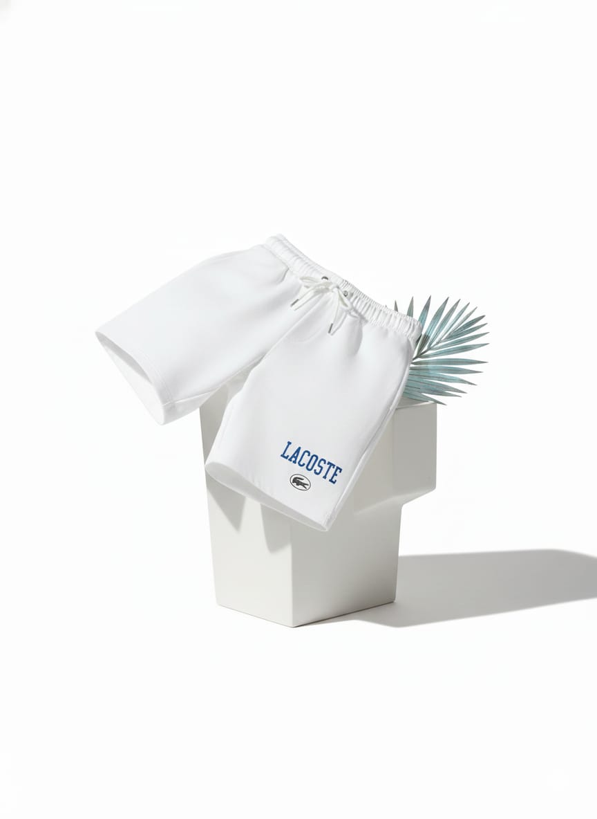 Lacoste Men's Classic Fit White Sweat Shorts