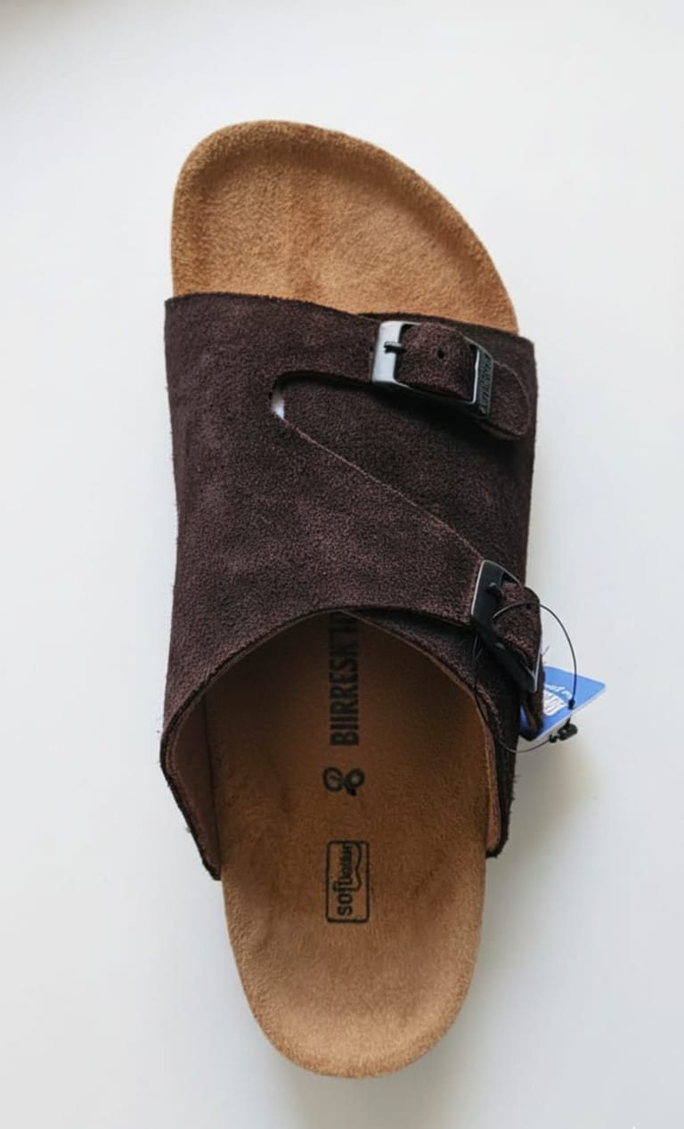 BIRKENSTOCK Suede Buckle Slide Sandals