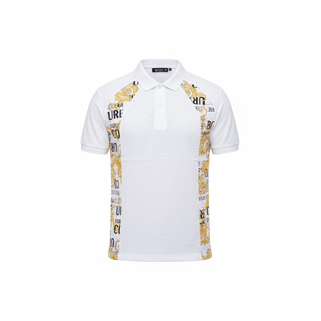 VERSACE JEANS COUTURE Celestial Pearl Luxe Fit Short Sleeve Piqué Polo Shirt