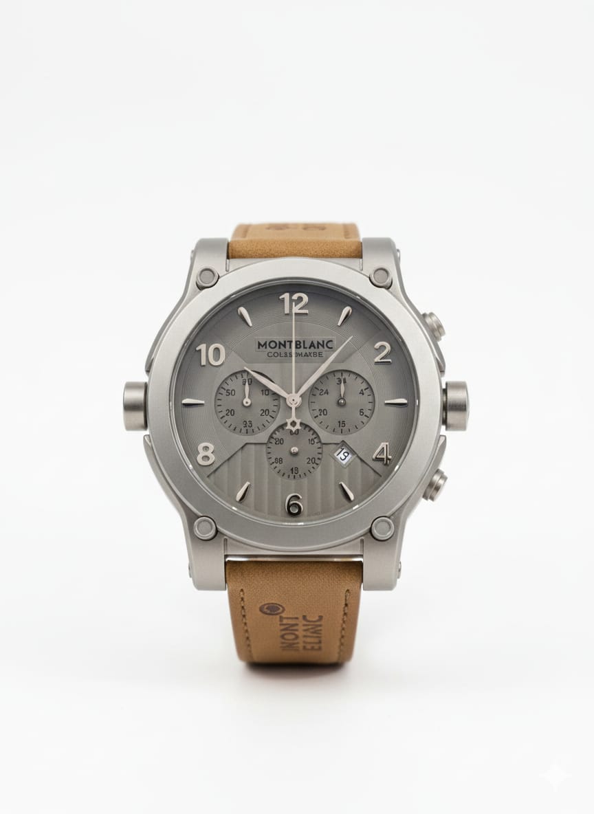 MONTBLANC Stormy Ash Chronograph Leather Strap Timepiece  (IMPORTED)