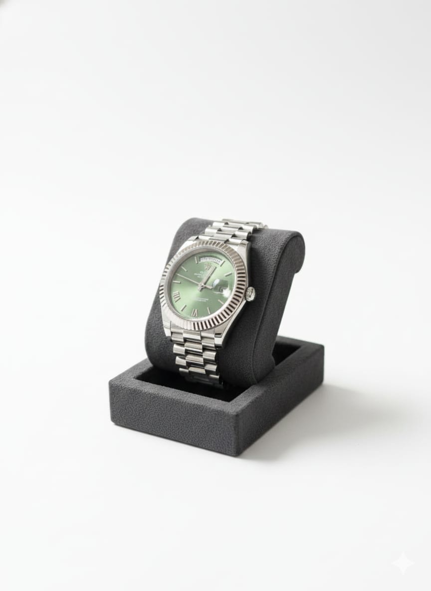 ROLEX Emerald Horizon Precision Watch with Silver Bracelet  (IMPORTED)