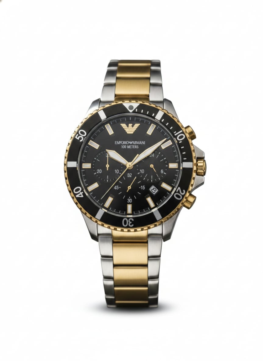 EMPORIO ARMANI Luminous Obsidian Premium Chronograph Watch (IMPORTED)