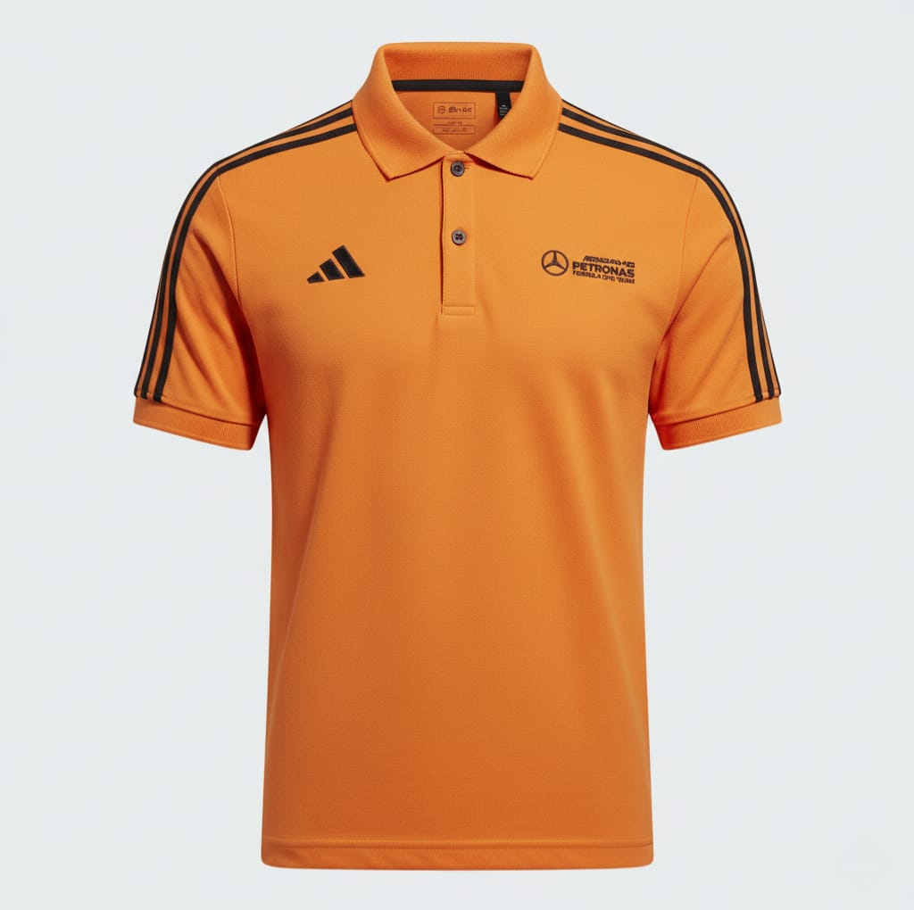 ADIDAS Sunburst Tangerine Tailored Fit Short Sleeve Performance Polo Shirt