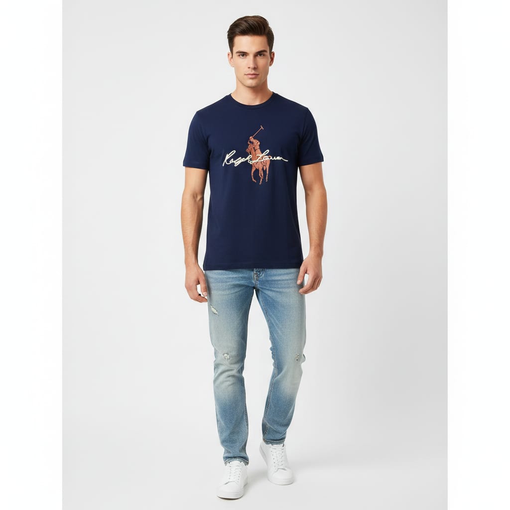 RALPH LAUREN Starlit Azure Tailored Fit Short Sleeve Graphic T-Shirt