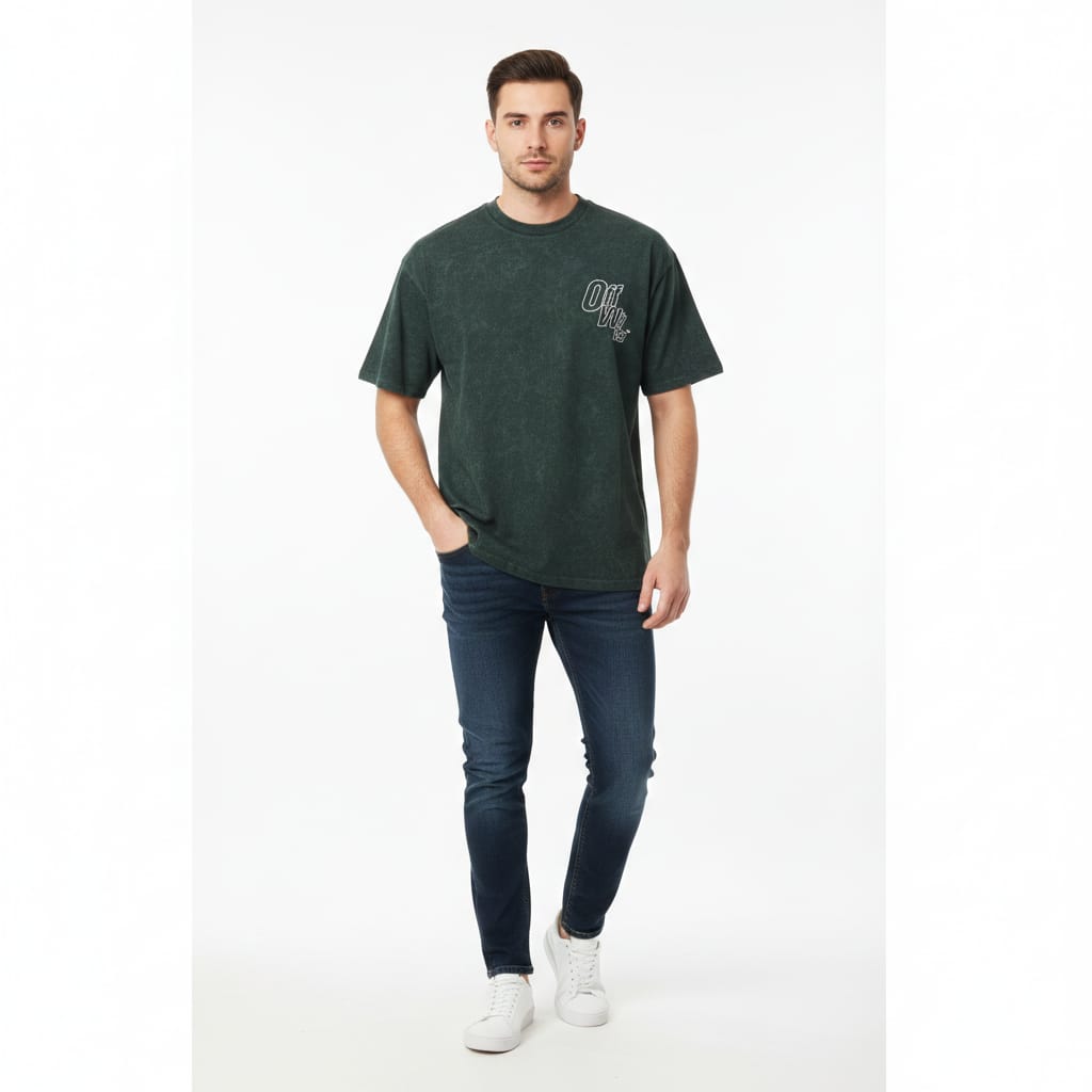 OFF-WHITE Mystic Pine Relaxed Fit Short Sleeve Graphic Tee