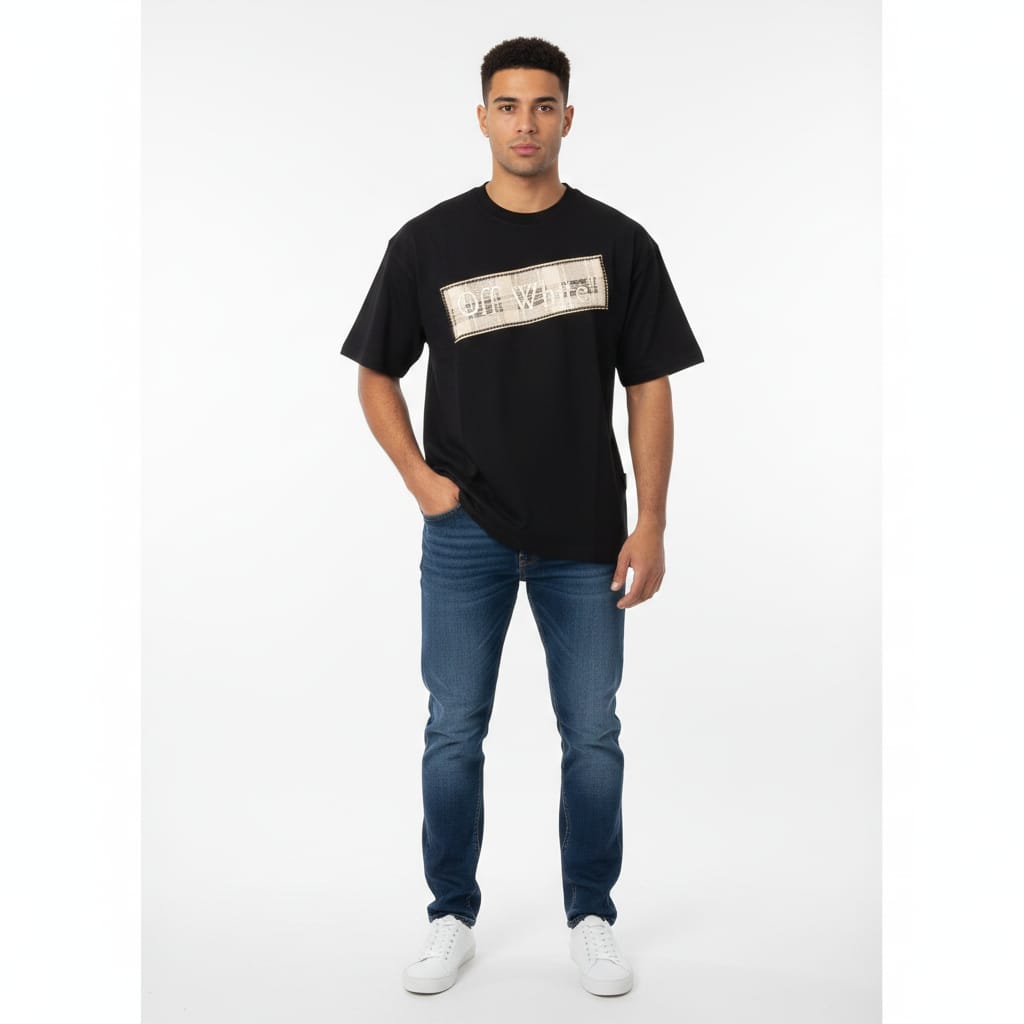 OFF-WHITE Twilight Charcoal Relaxed Fit Short Sleeve T-Shirt