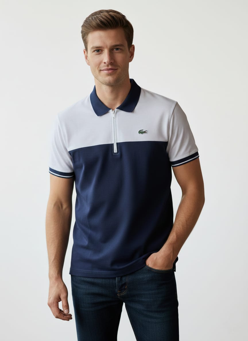 LACOSTE Deep Sea Teal Tailored Fit Short Sleeve Piqué Polo