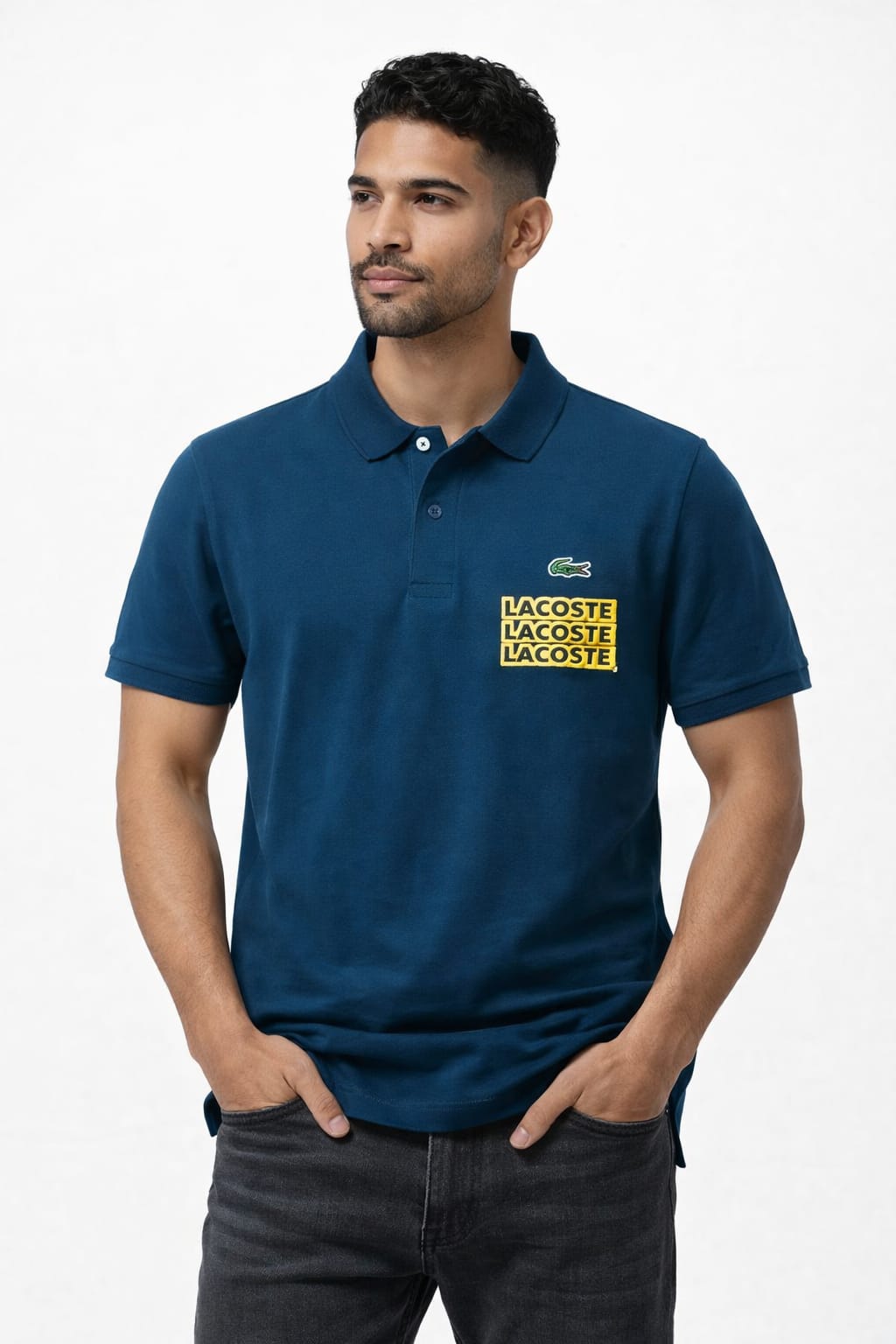LACOSTE Oceanic Teal Luxe Slim Fit Piqué Polo Shirt