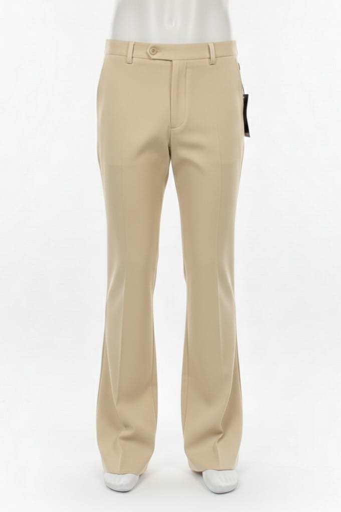 VERSACE Dune Beige Luxe Fit Tailored Flare Trousers