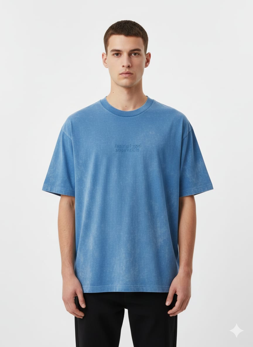 ESSENTIALS Ocean Mist Relaxed Fit Drop Shoulder T-Shirt
