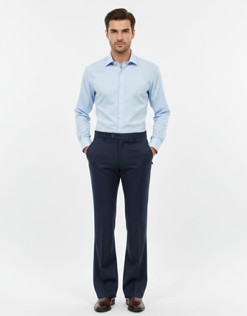 VERSACE Midnight Sapphire Tailored Fit Bootcut Trousers