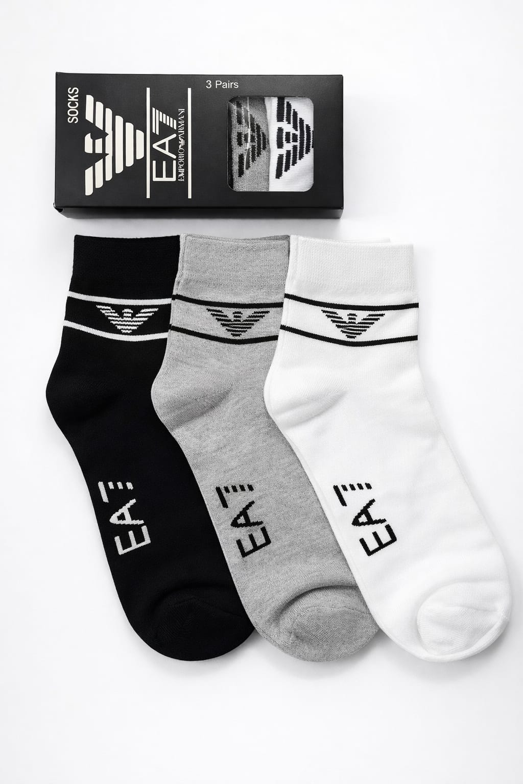 EMPORIO ARMANI Classic Logo Socks Set Pack Of 3