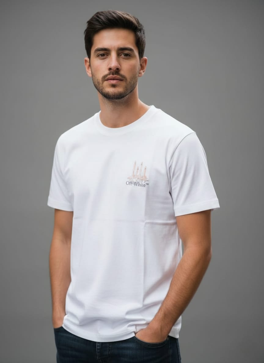 OFF-WHITE™ Ethereal Pearl Luxe Fit Short Sleeve Graphic T-Shirt