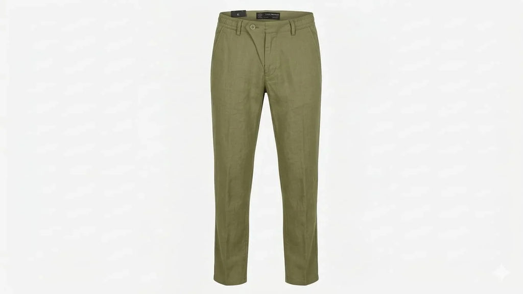 EMPORIO ARMANI Regular Fit Formal Linen Trouser For Men