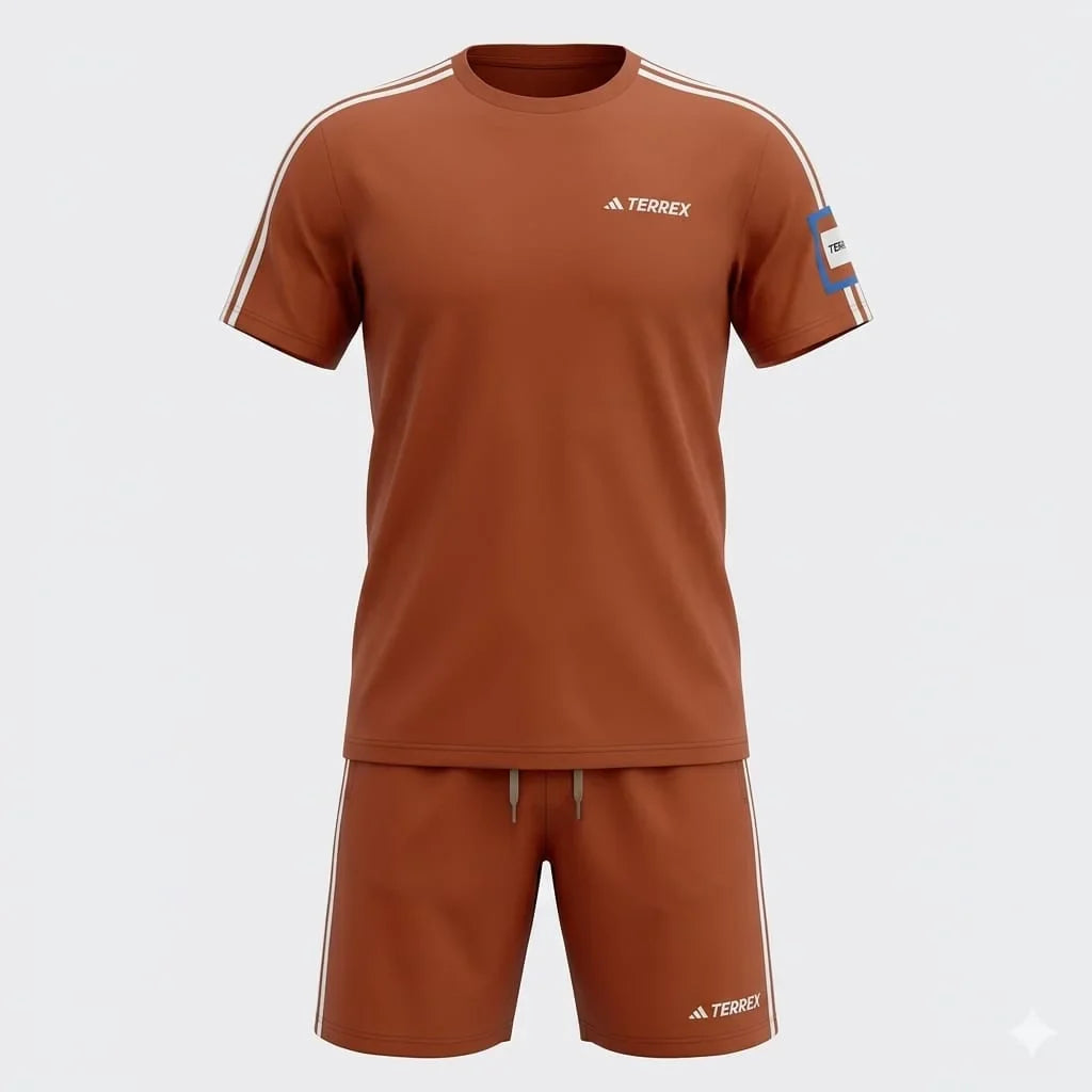 ADIDAS Terrex Relaxed Fit Mens Performance Lounge Set in Brown