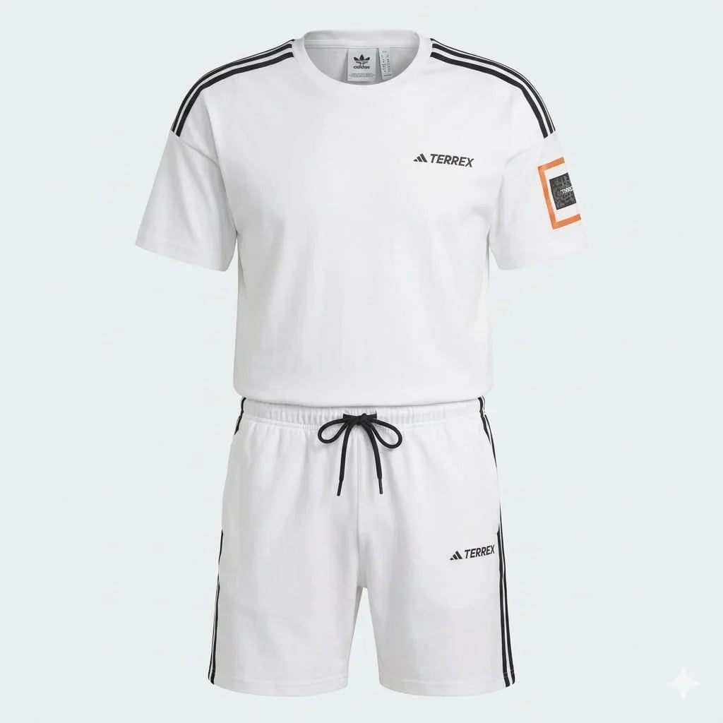 ADIDAS Terrex Relaxed Fit Mens Performance Lounge Set in White