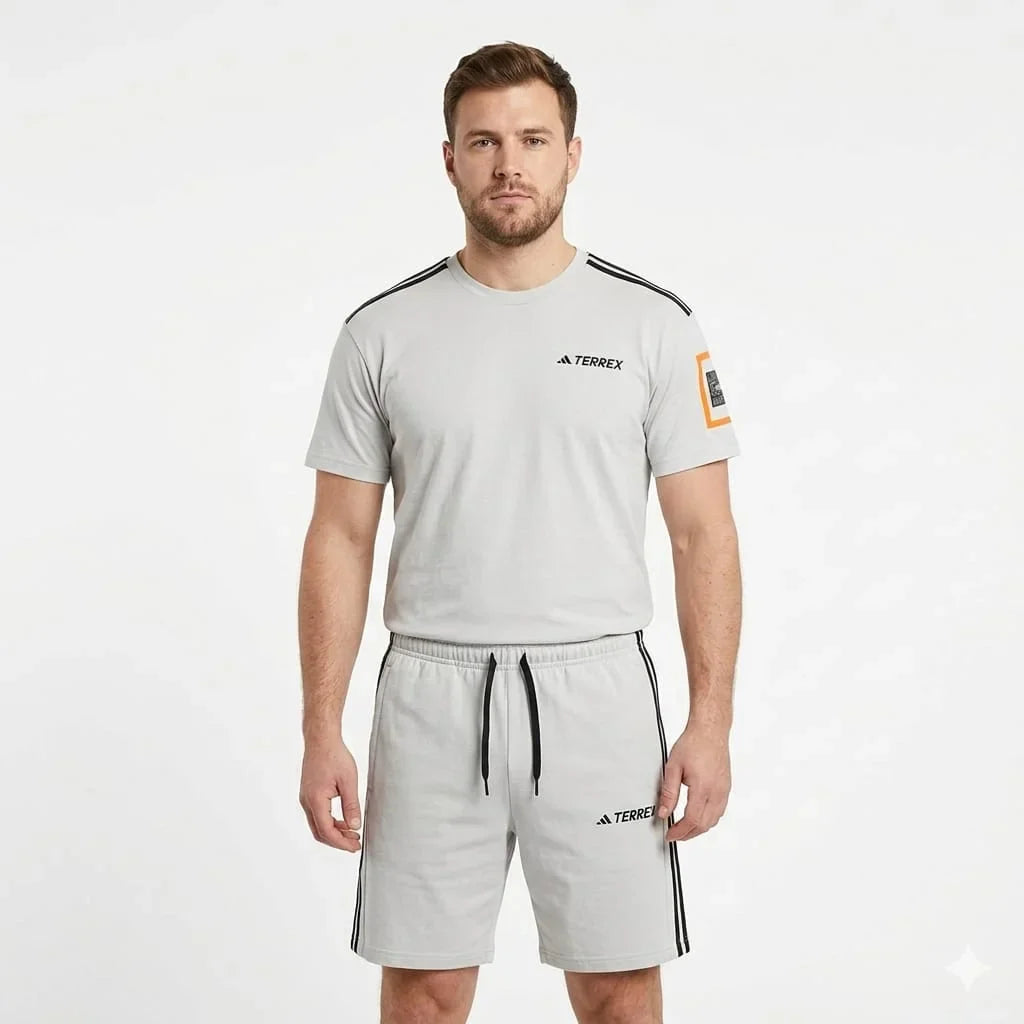 ADIDAS Terrex Relaxed Fit Mens Performance Lounge Set in Grey