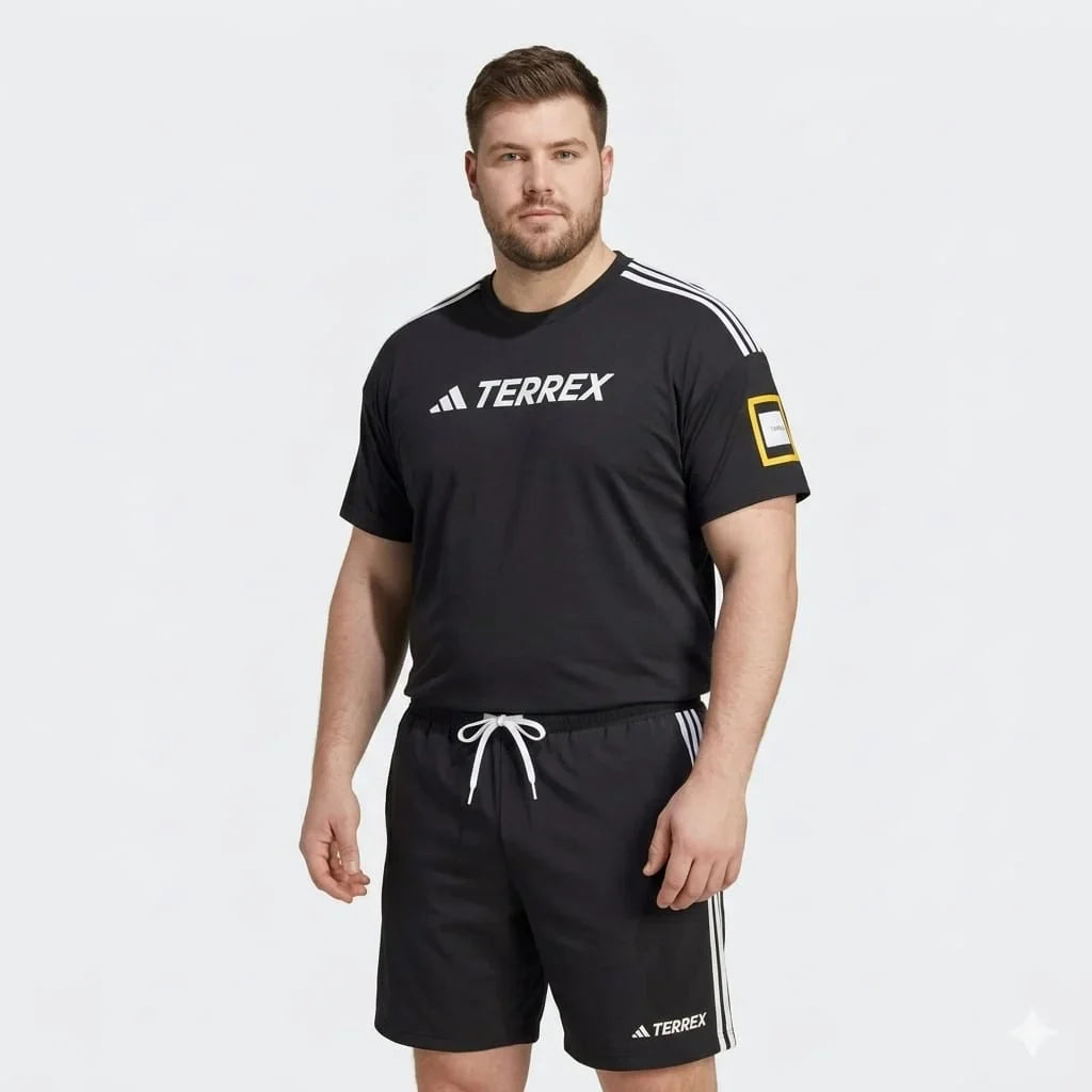 ADIDAS Terrex Relaxed Fit Mens Performance Lounge Set in Black