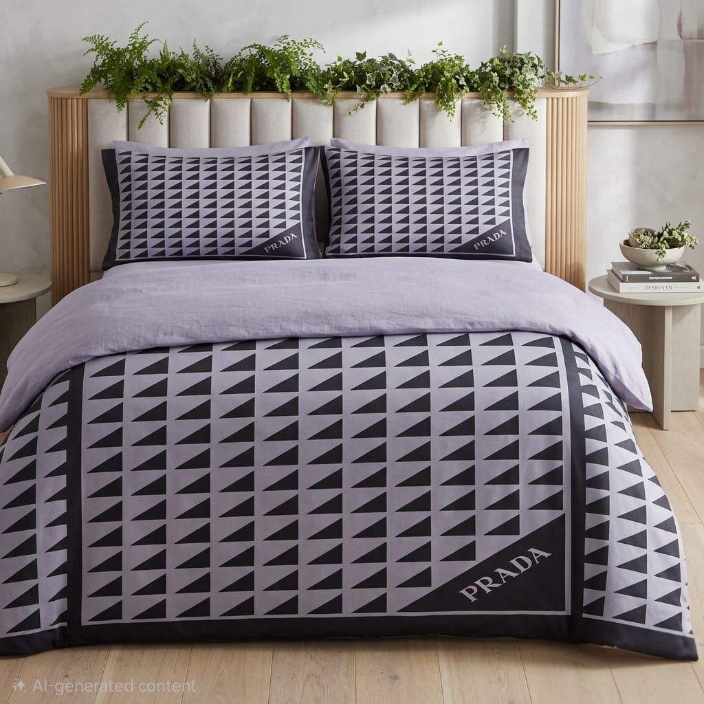 PRADA Inspired Luxury Bedding Set With Pillow Cover