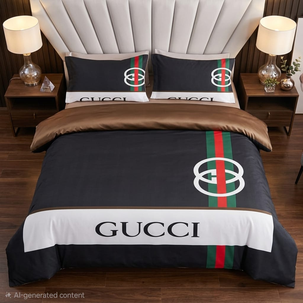 GUCCI Signature Web Stripe Bedding Set With Pillow Cover