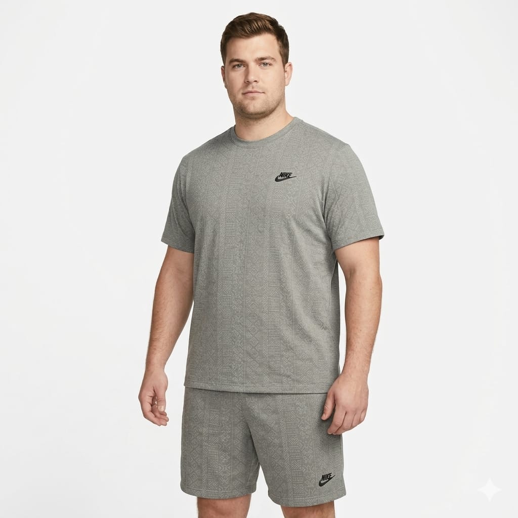 NIKE Men's Textured Knit Lounge Set in Grey