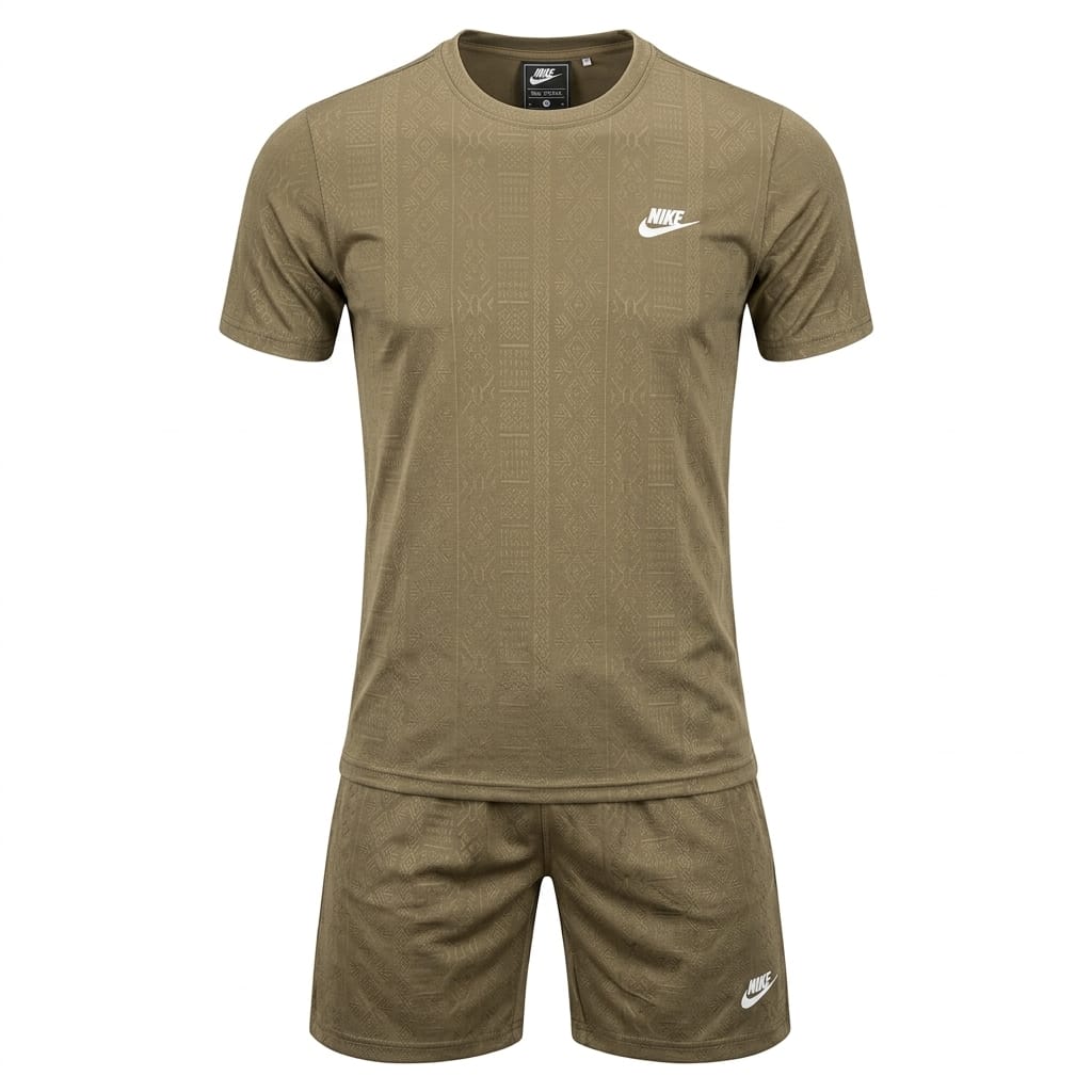 NIKE Men's Textured Knit Lounge Set in Light Brown