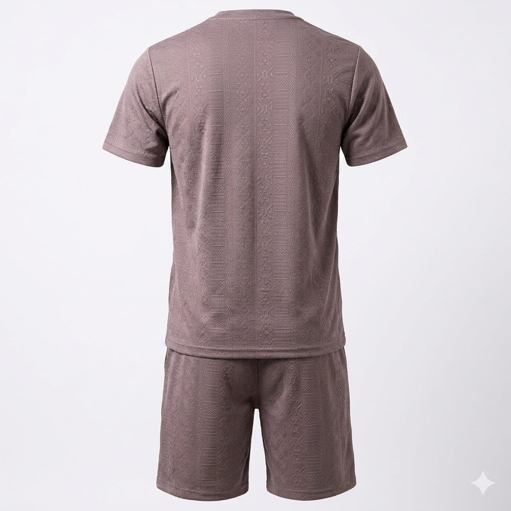 NIKE Men's Textured Knit Lounge Set in Stone Mauve