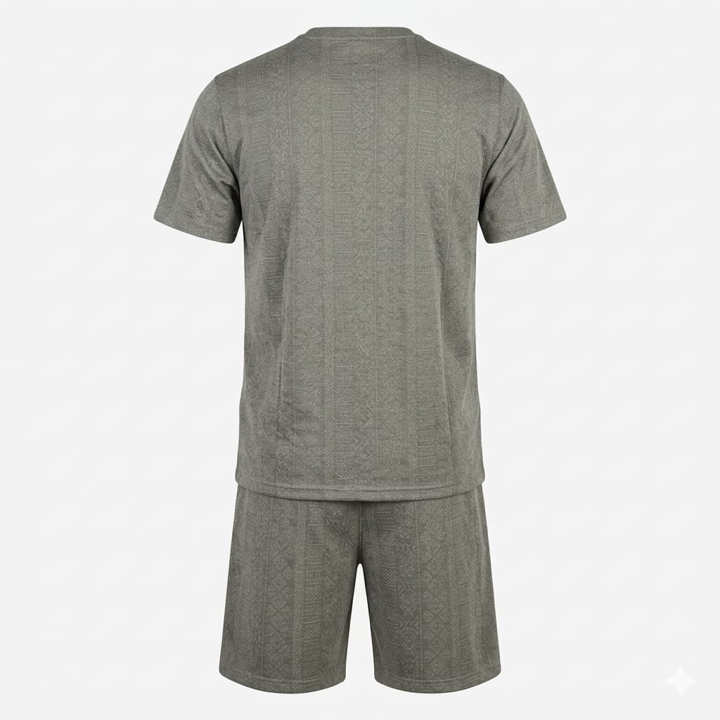 NIKE Men's Textured Knit Lounge Set in Grey